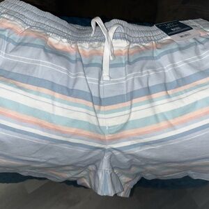 George Blue and White Leisure Shorts with Stripes
